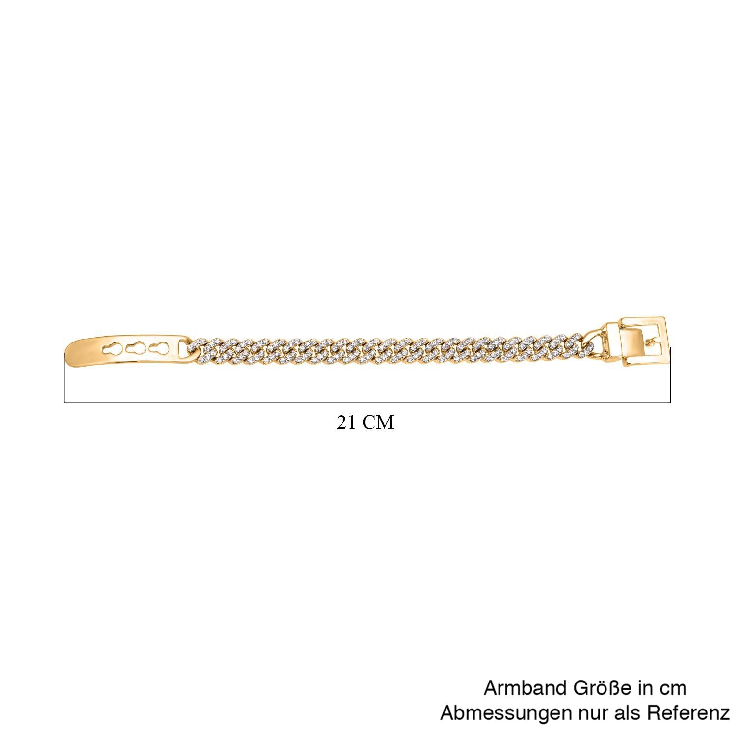 Weißes Kristall Armband, ca. 18 cm, goldfarben