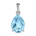 Himmelblauer Topas-Anhänger, 925 Silber platiniert ca. 9,75 ct