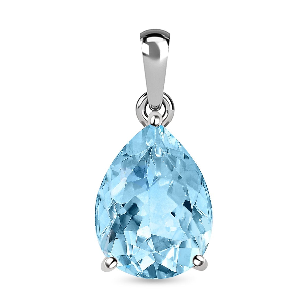 Himmelblauer Topas-Anhänger, 925 Silber platiniert ca. 9,75 ct