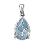 Himmelblauer Topas-Anhänger, 925 Silber platiniert ca. 9,75 ct