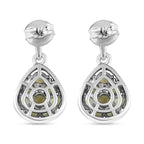 Natürliche, grüne Apatit-Ohrringe, 925 Silber platiniert ca. 2.06 ct