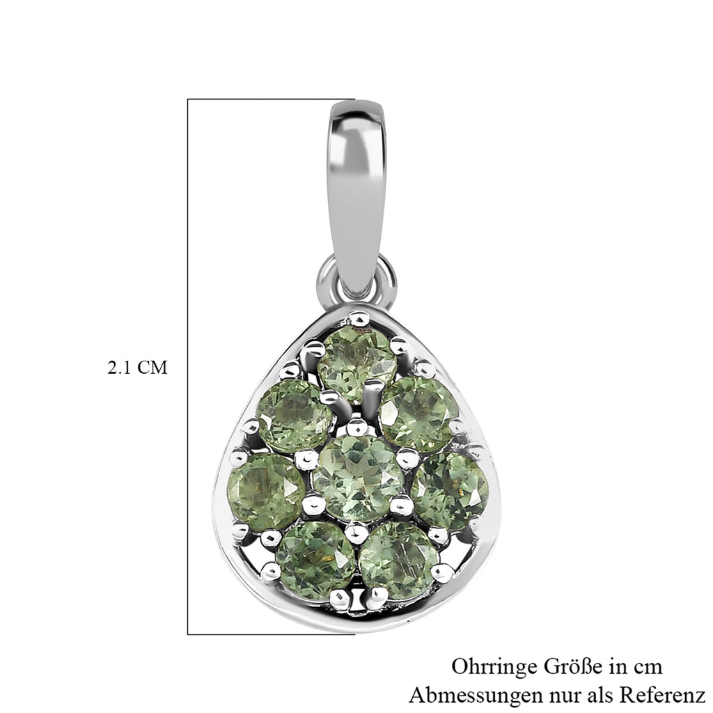 Natürliche, grüne Apatit-Ohrringe, 925 Silber platiniert ca. 2.06 ct