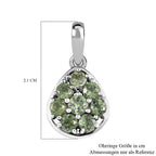 Natürliche, grüne Apatit-Ohrringe, 925 Silber platiniert ca. 2.06 ct