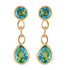 Pfau Triplett Quarz Ohrringe, 925 Silber vergoldet ca. 5,34 ct