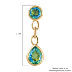 Pfau Triplett Quarz Ohrringe, 925 Silber vergoldet ca. 5,34 ct