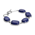 Lapislazuli-Armband, ca. 19 cm, Edelstahl ca. 80.00 ct