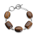 Gelbes Tigerauge-Armband, ca. 19 cm, 316L Edelstahl ca. 80.00 ct