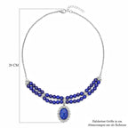 Lapislazuli Halskette, ca. 45 cm, silberfarben ca. 96.00 ct