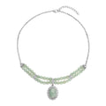 Grüne Aventurin Halskette, ca. 45 cm, silberfarben ca. 96,00 ct