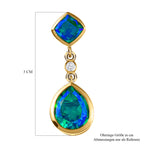 Pfau Triplett Quarz Ohrringe, 925 Silber vergoldet ca. 9,77 ct