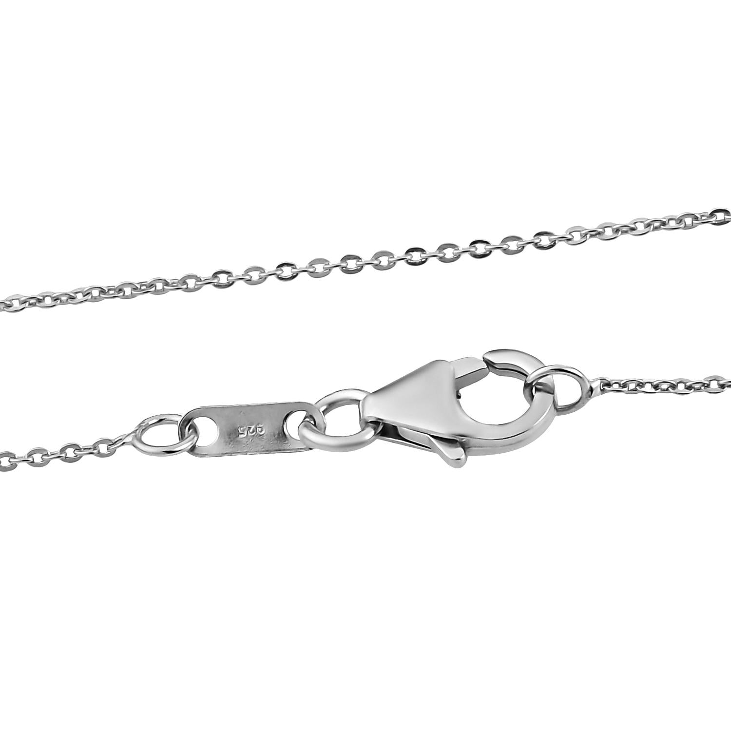 Salamanca Feueropal und weißes Zirkon Collier, ca. 45 cm, 925 Silber platiniert ca. 0,73 ct