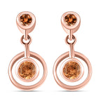 AA Ceylon kaiserliche Granat Ohrringe, 925 Silber rosévergoldet ca. 0.99 ct