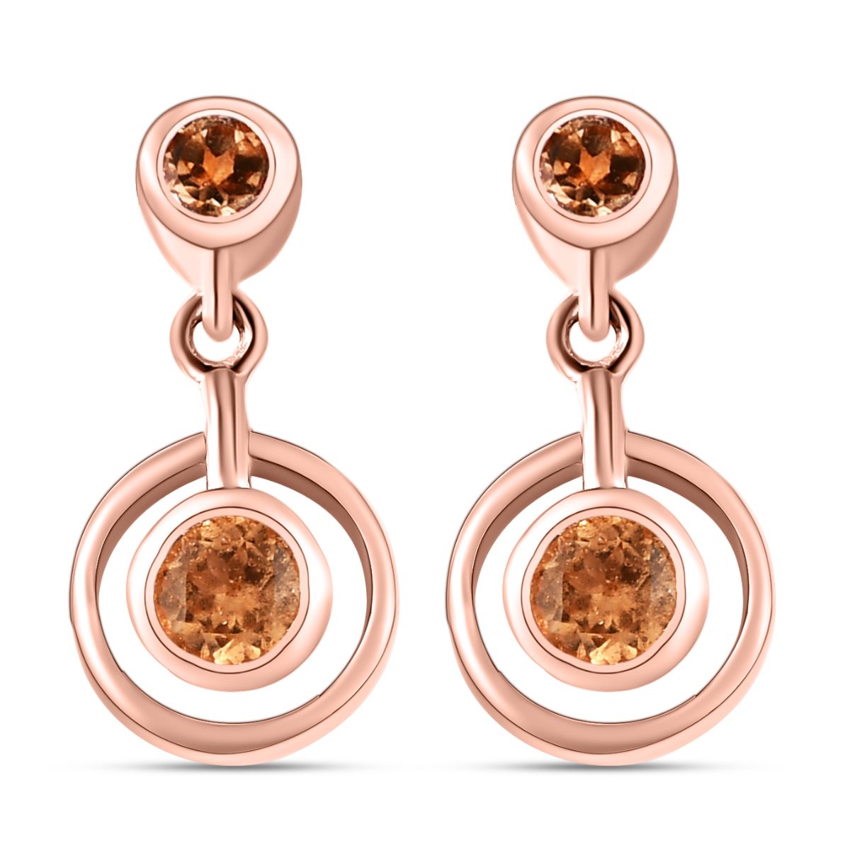 AA Ceylon kaiserliche Granat Ohrringe, 925 Silber rosévergoldet ca. 0.99 ct