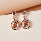 AA Ceylon kaiserliche Granat Ohrringe, 925 Silber rosévergoldet ca. 0.99 ct