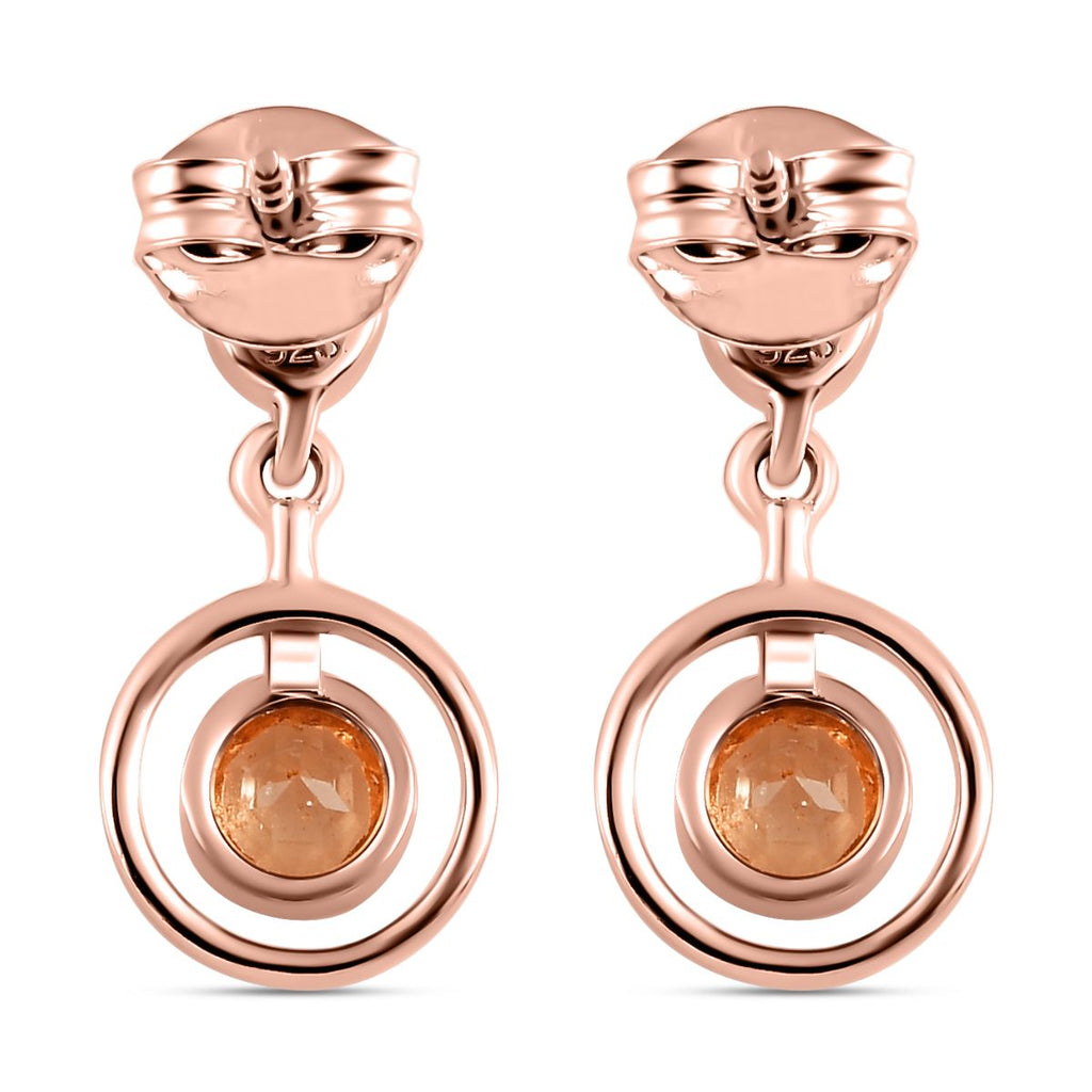 AA Ceylon kaiserliche Granat Ohrringe, 925 Silber rosévergoldet ca. 0.99 ct