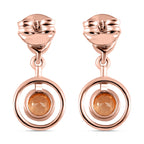AA Ceylon kaiserliche Granat Ohrringe, 925 Silber rosévergoldet ca. 0.99 ct