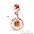 AA Ceylon kaiserliche Granat Ohrringe, 925 Silber rosévergoldet ca. 0.99 ct