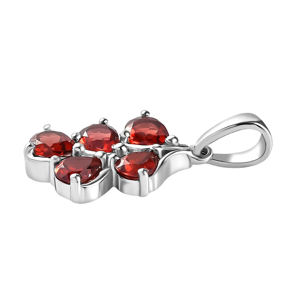 Natürlicher Mosambik Granat-Anhänger, 925 Silber platiniert ca. 1.92 ct