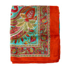 100% Satin-Seidenschal, bedruckt mit Kartenmuster, 50x160cm, Orange