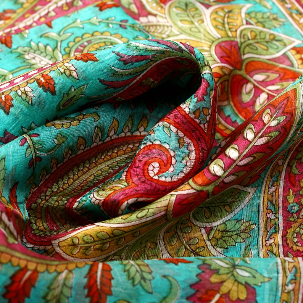 100% Satin-Seidenschal, bedruckt mit Kartenmuster, 50x160cm, Orange