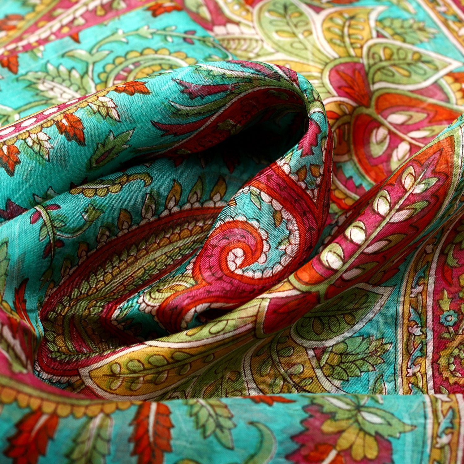 100% Satin-Seidenschal, bedruckt mit Kartenmuster, 50x160cm, Orange