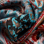 100% satin-Seidenschal, bedruckt mit Kartenmuster, 50x160cm, Schwarz
