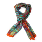 100% Natur Seide, Designer Schal, 50x160 cm, Orange