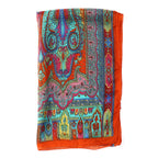 100% Natur Seide, Designer Schal, 50x160 cm, Orange