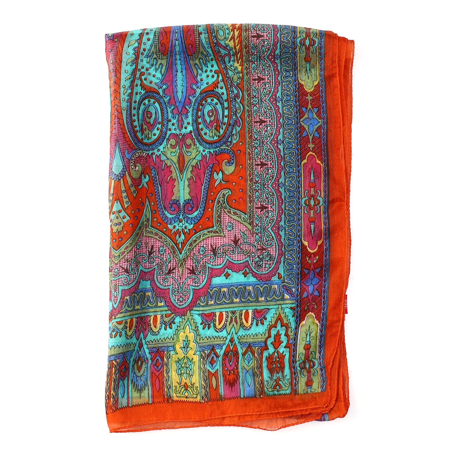 100% Natur Seide, Designer Schal, 50x160 cm, Orange