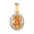 AA Ceylon kaiserlicher Granat und weißer Diamant-Anhänger, 925 Silber Gelbgold Vermeil ca. 1,66 ct