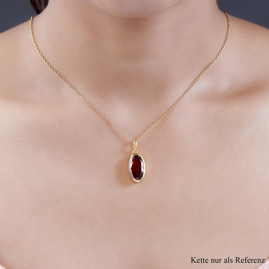 Natürlicher Mosambik Granat-Anhänger, 925 Silber vergoldet ca. 6,04 ct
