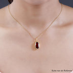 Natürlicher Mosambik Granat-Anhänger, 925 Silber vergoldet ca. 6,04 ct