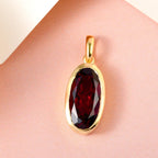 Natürlicher Mosambik Granat-Anhänger, 925 Silber vergoldet ca. 6,04 ct