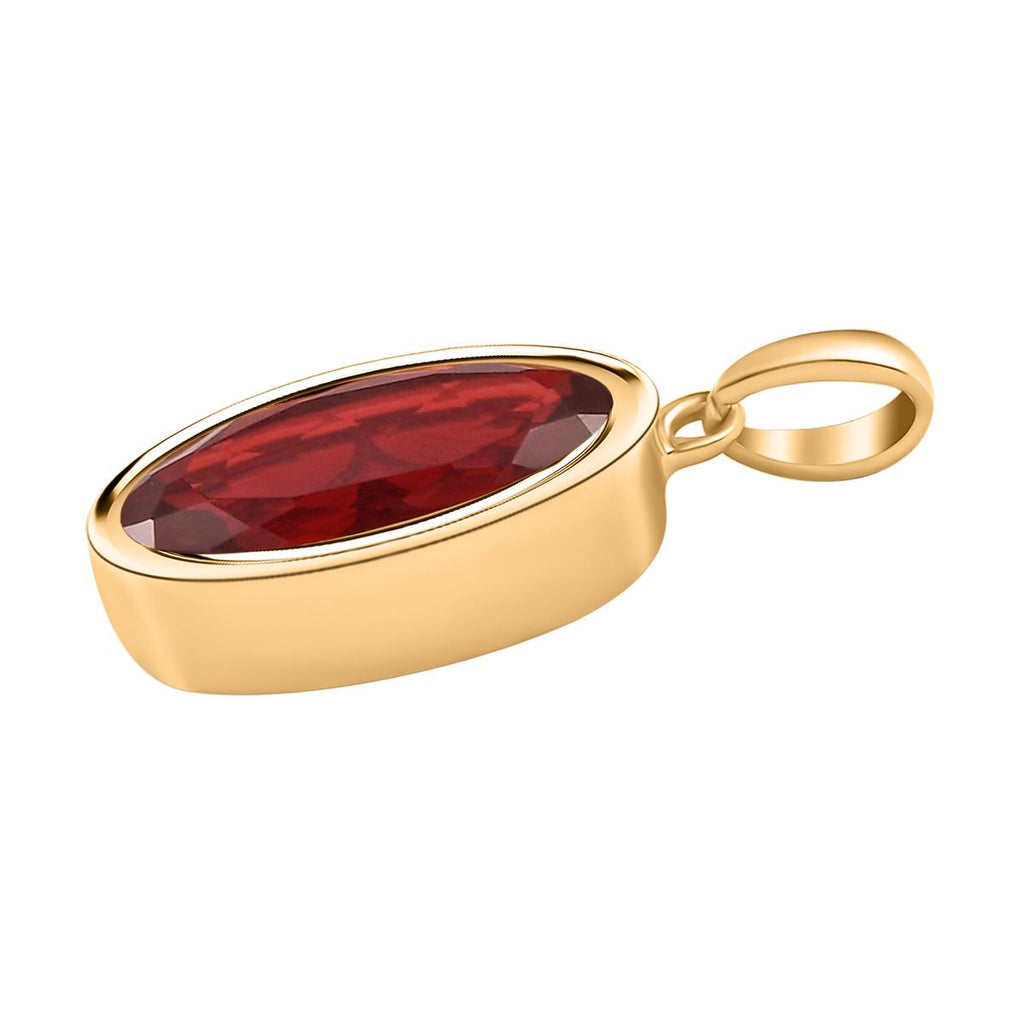 Natürlicher Mosambik Granat-Anhänger, 925 Silber vergoldet ca. 6,04 ct
