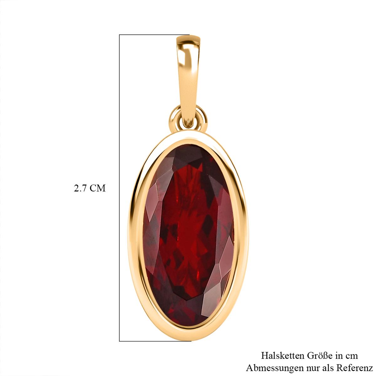 Natürlicher Mosambik Granat-Anhänger, 925 Silber vergoldet ca. 6,04 ct