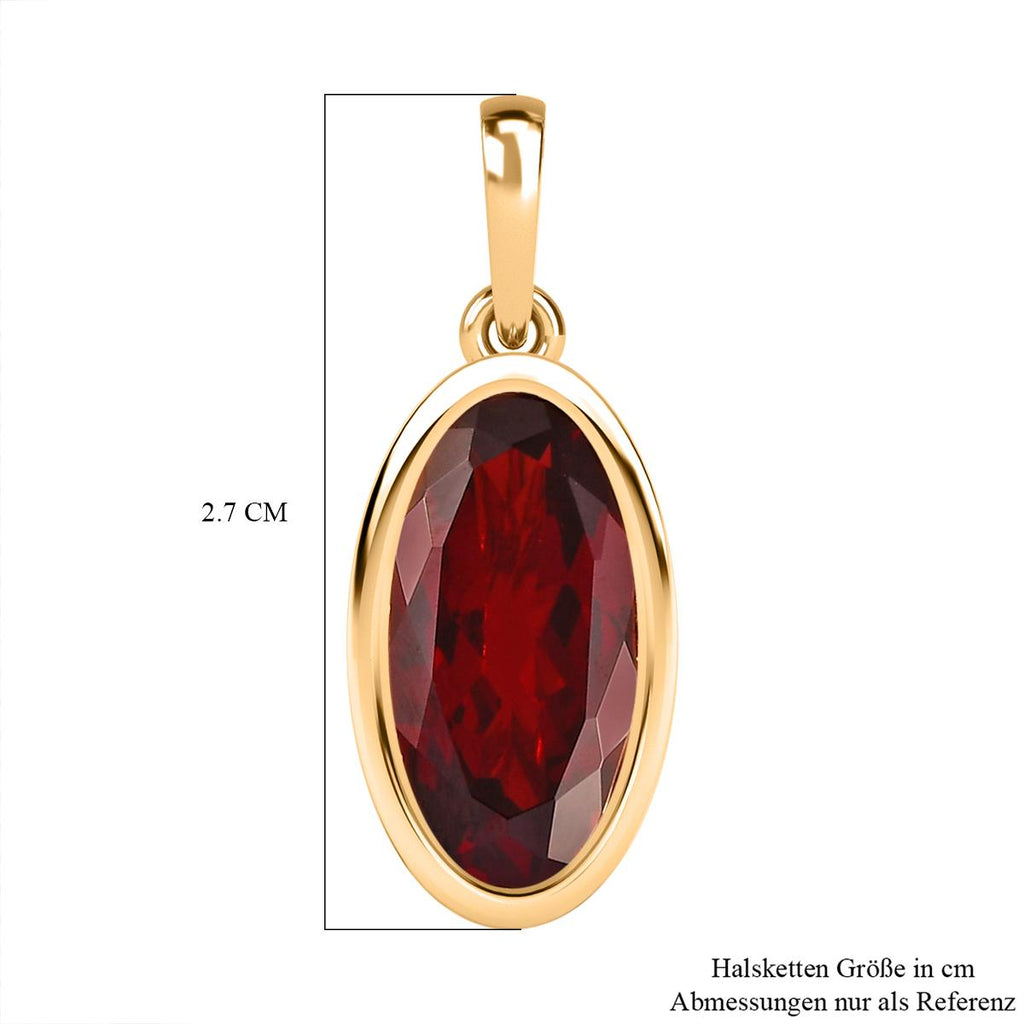 Natürlicher Mosambik Granat-Anhänger, 925 Silber vergoldet ca. 6,04 ct