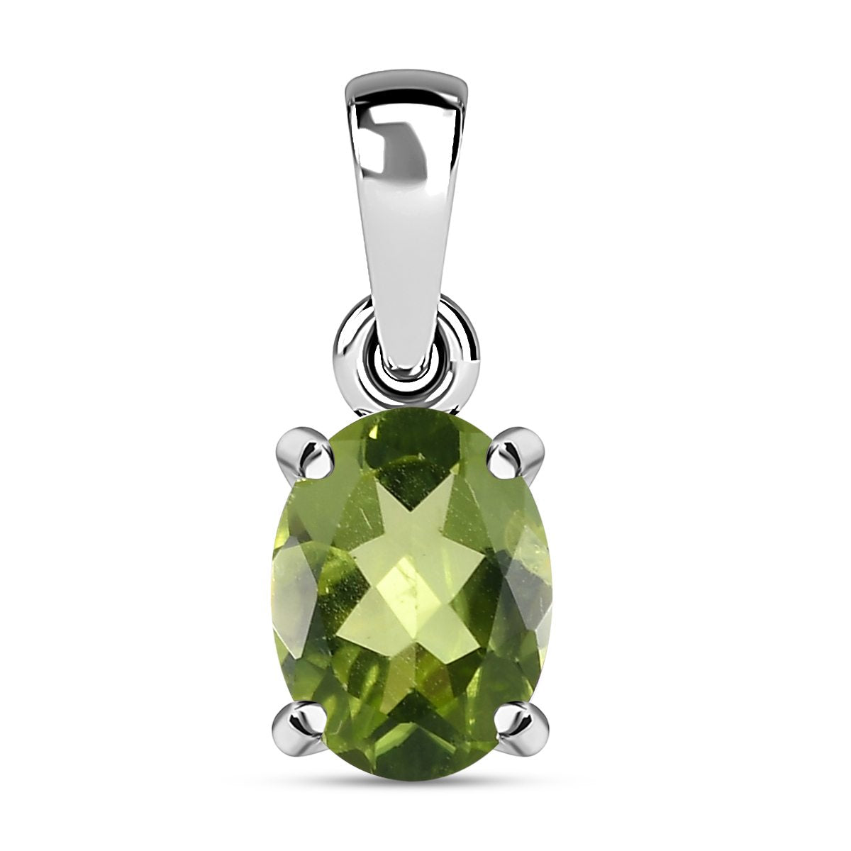 Natürlicher Peridot Anhänger, 925 Silber ca. 1,23 ct