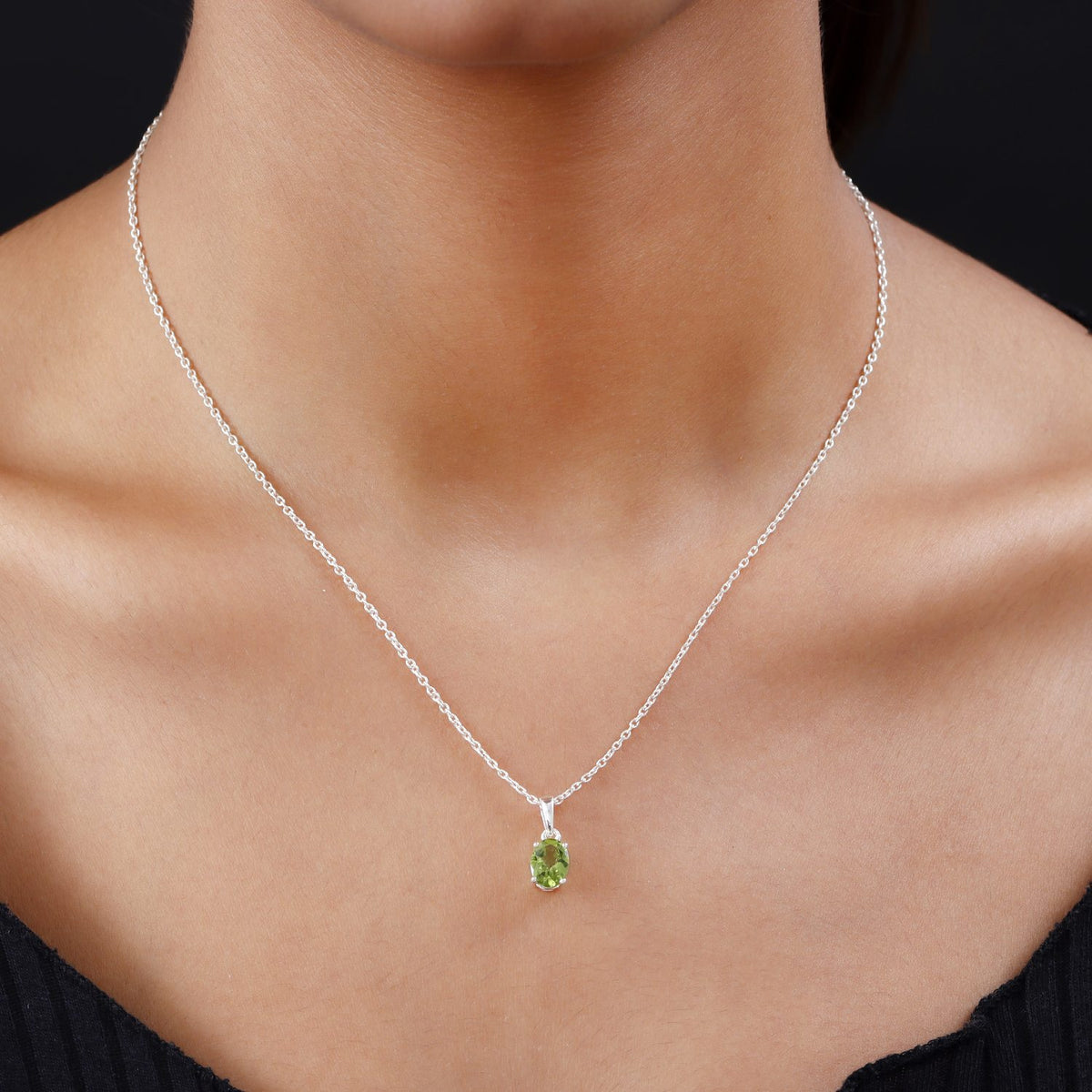 Natürlicher Peridot Anhänger, 925 Silber ca. 1,23 ct