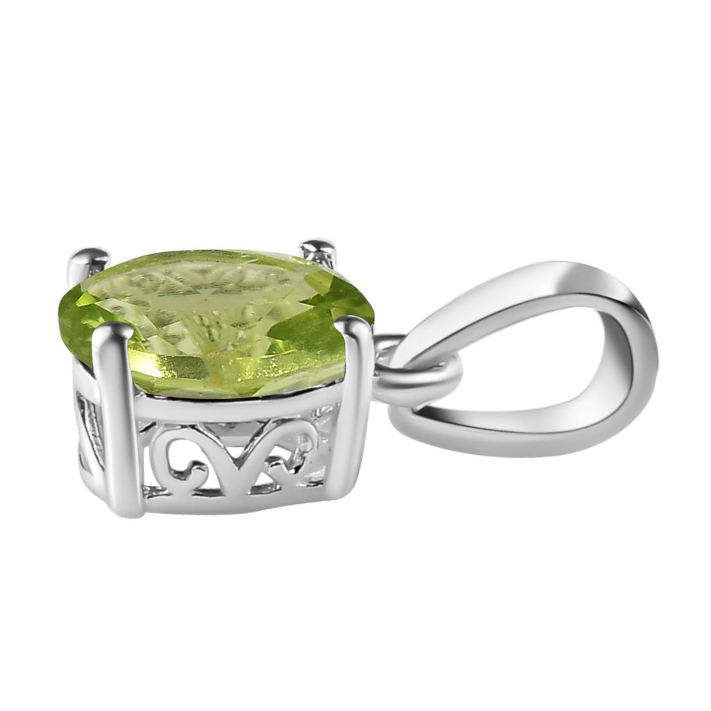 Natürlicher Peridot Anhänger, 925 Silber ca. 1,23 ct