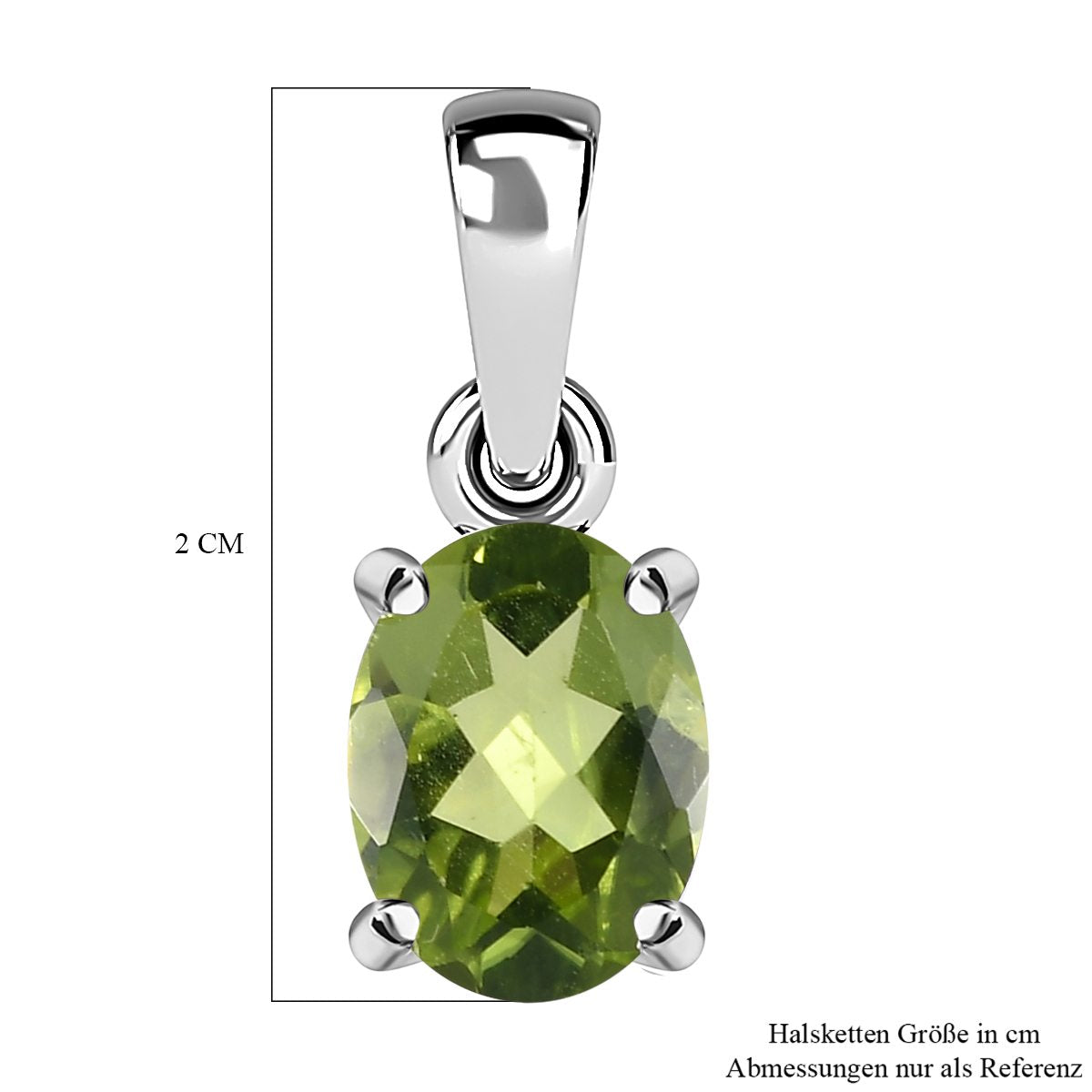 Natürlicher Peridot Anhänger, 925 Silber ca. 1,23 ct