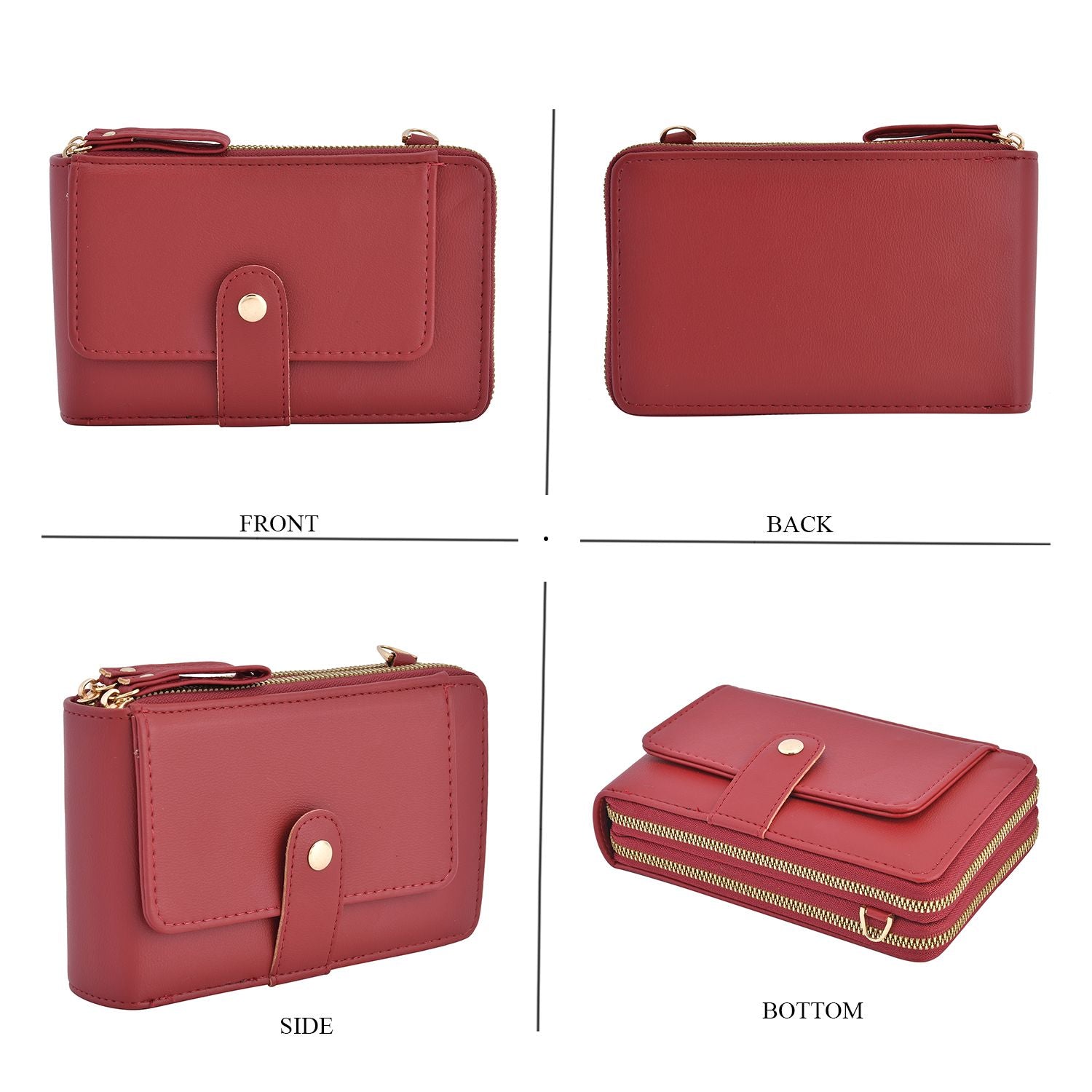 Crossbody Bag mit RFID Schutz, Größe 18,5x11x5cm, Magenta