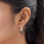 Schwarze Spinell Ohrringe, 925 Silber ca. 2.99 ct