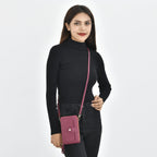 Crossbody Bag mit RFID Schutz, Größe 18,5x11x5cm, burgunderrot