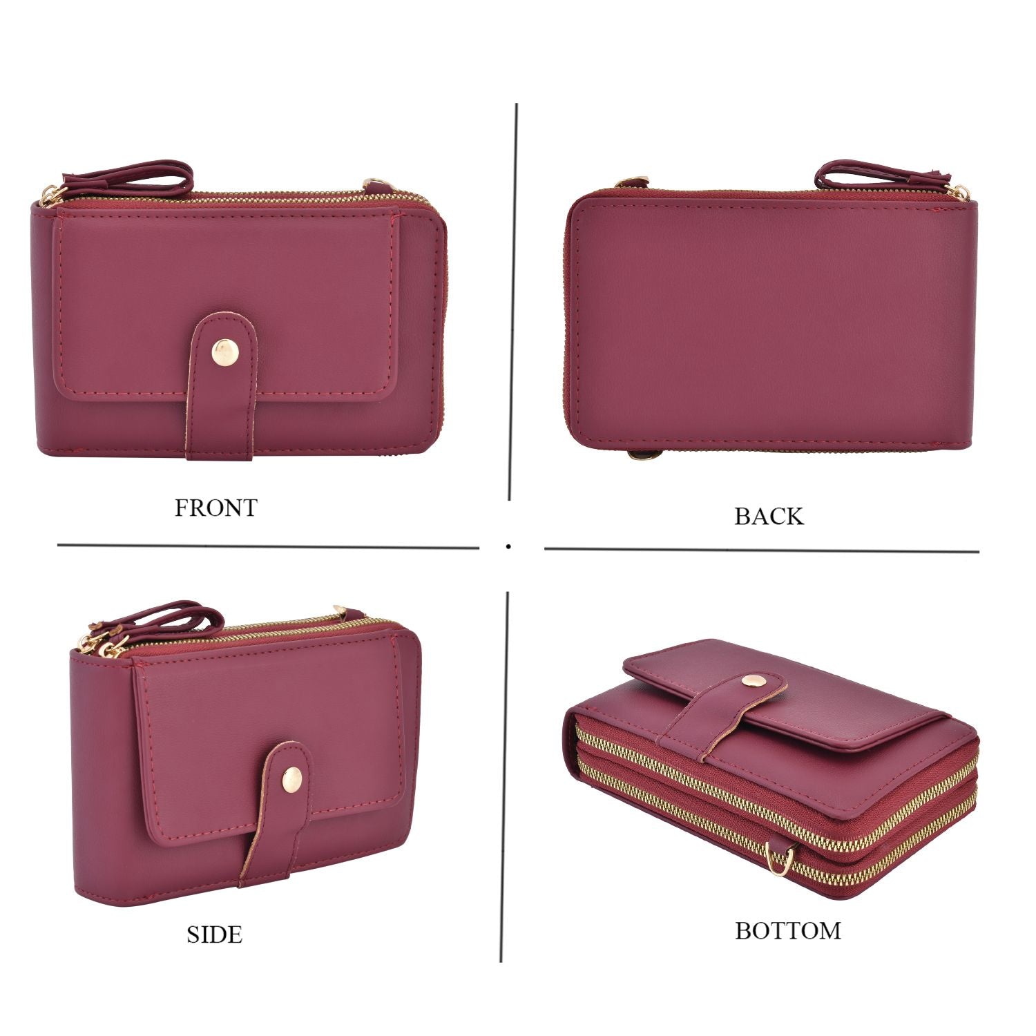 Crossbody Bag mit RFID Schutz, Größe 18,5x11x5cm, burgunderrot