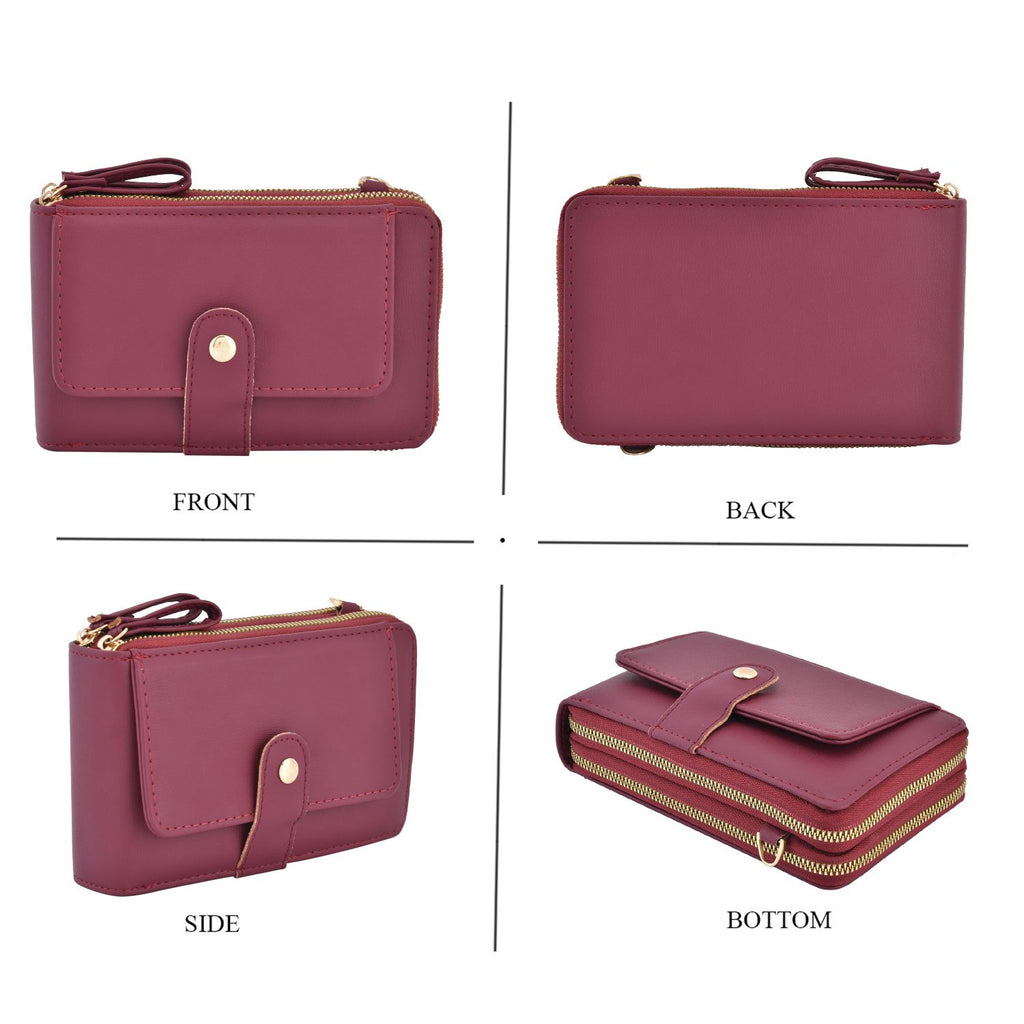 Crossbody Bag mit RFID Schutz, Größe 18,5x11x5cm, burgunderrot
