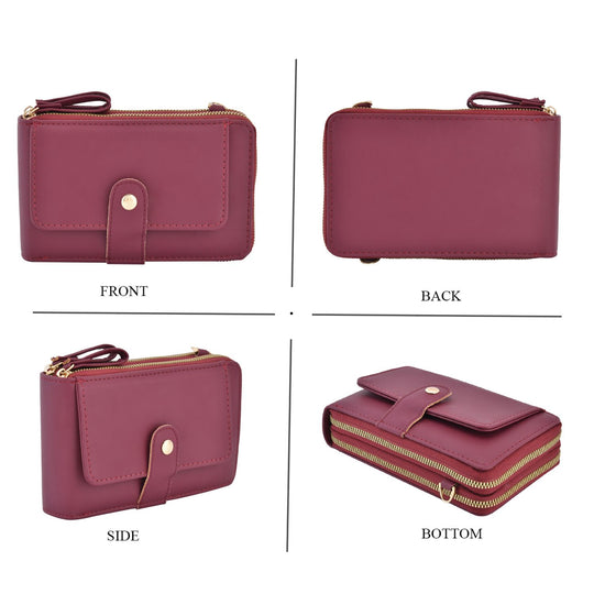 Crossbody Bag mit RFID Schutz, Größe 18,5x11x5cm, burgunderrot