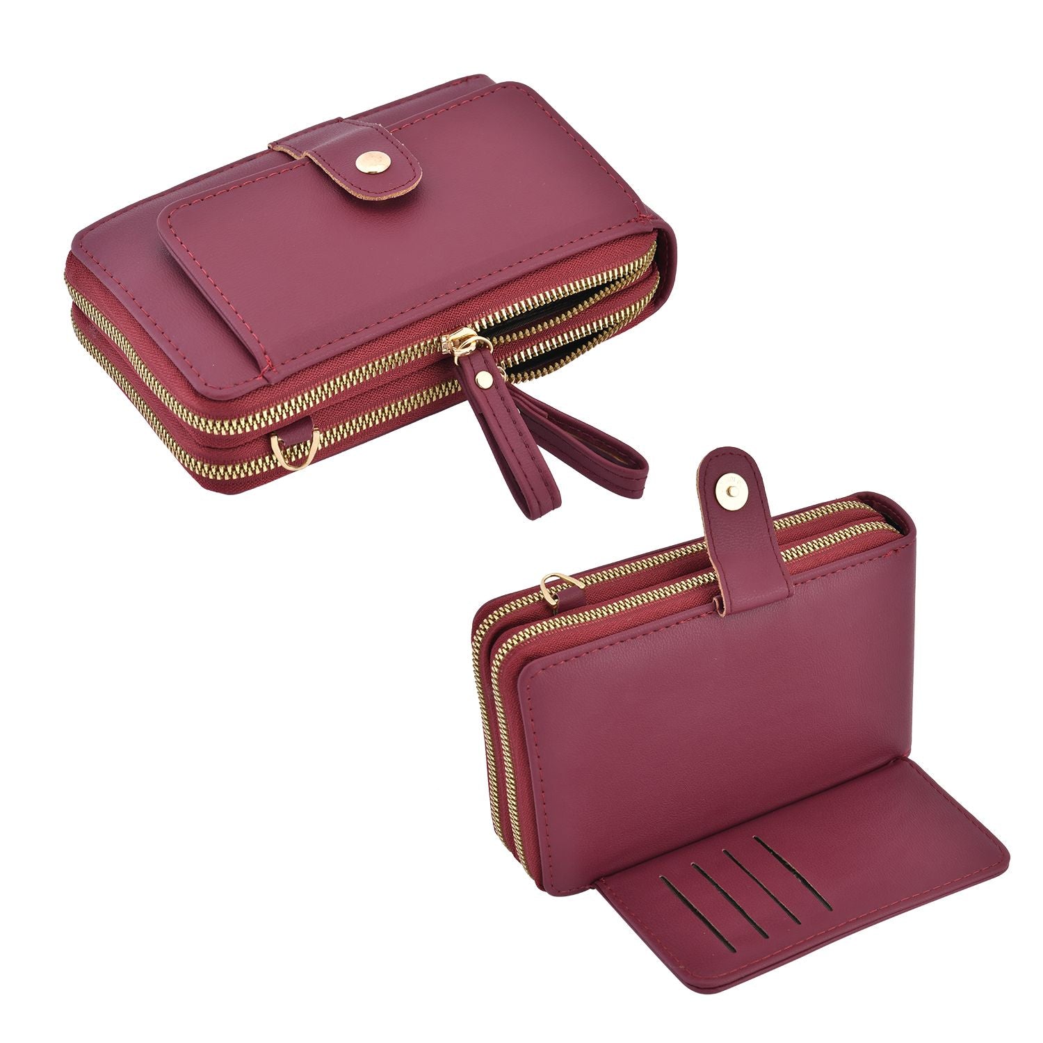 Crossbody Bag mit RFID Schutz, Größe 18,5x11x5cm, burgunderrot