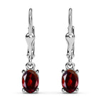 Rote Granat Ohrringe, 925 Silber ca. 2,97 ct