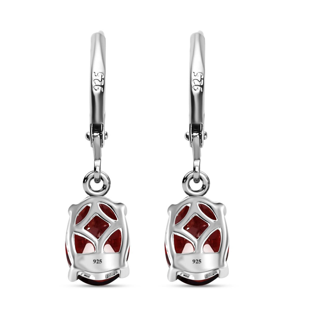Rote Granat Ohrringe, 925 Silber ca. 2,97 ct
