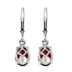 Rote Granat Ohrringe, 925 Silber ca. 2,97 ct
